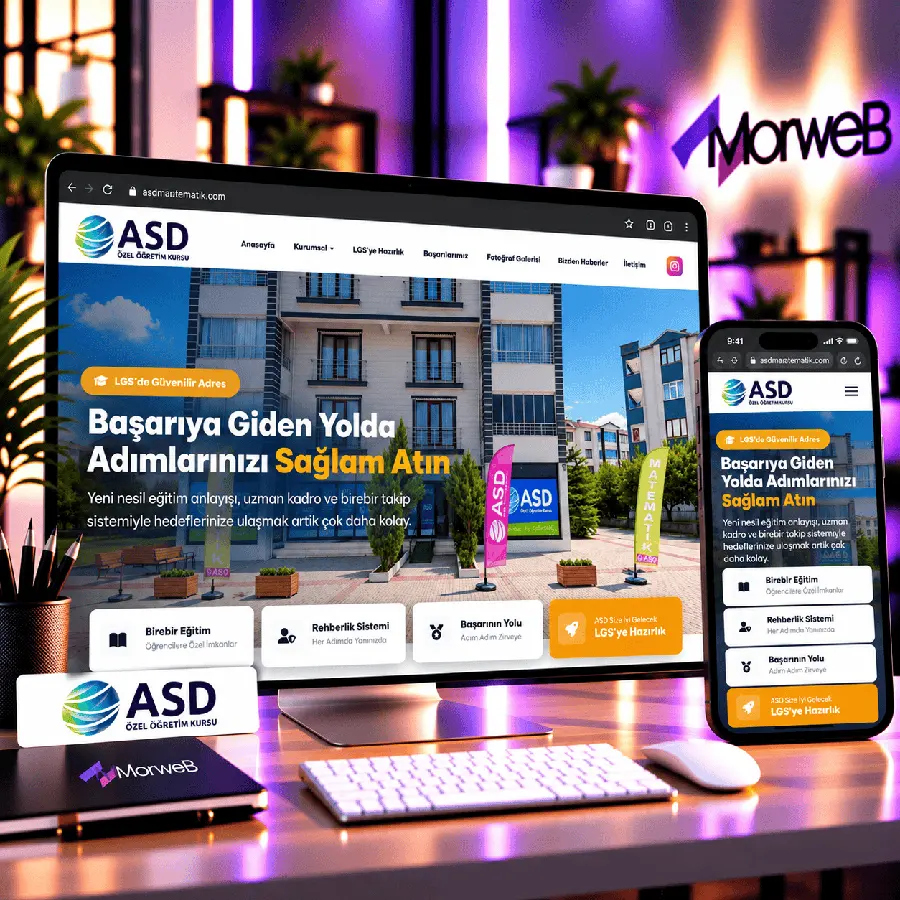 ASD Matematik MorweB web tasarım mockup