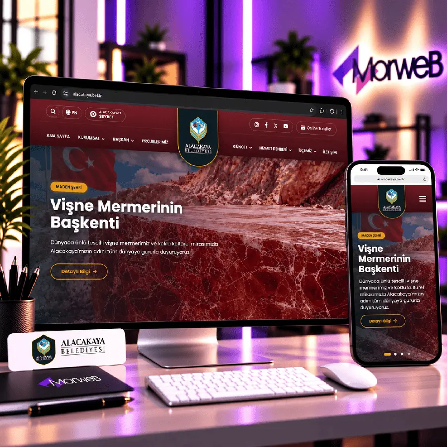 Alacakaya Belediyesi MorweB web tasarım mockup