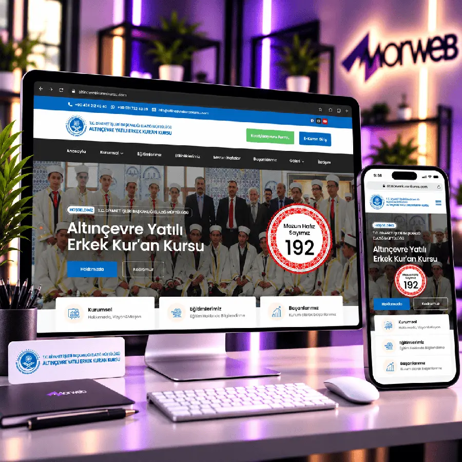 Altınçevre Kuran Kursu MorweB web tasarım mockup