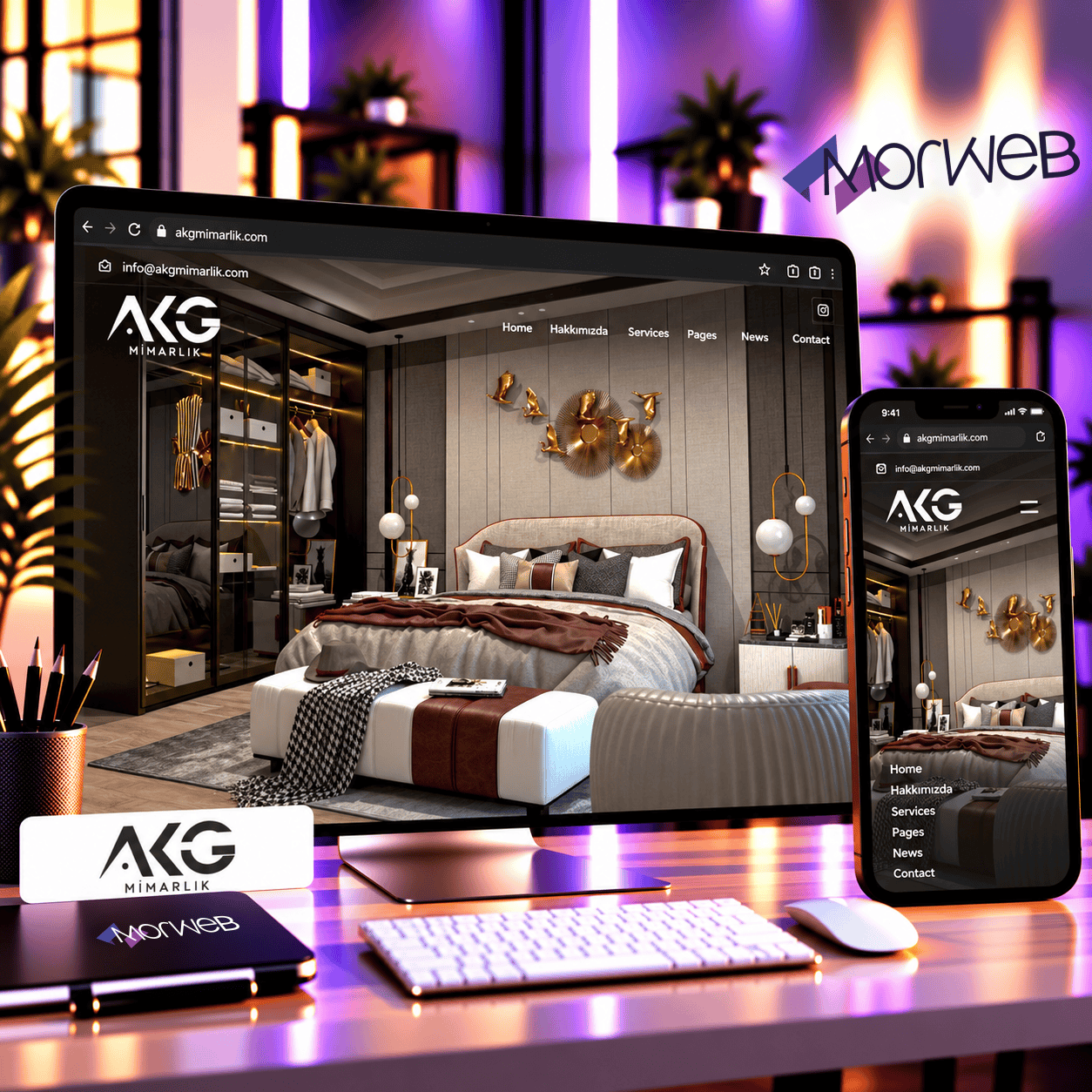 AKG Mimarlık MorweB web tasarım mockup